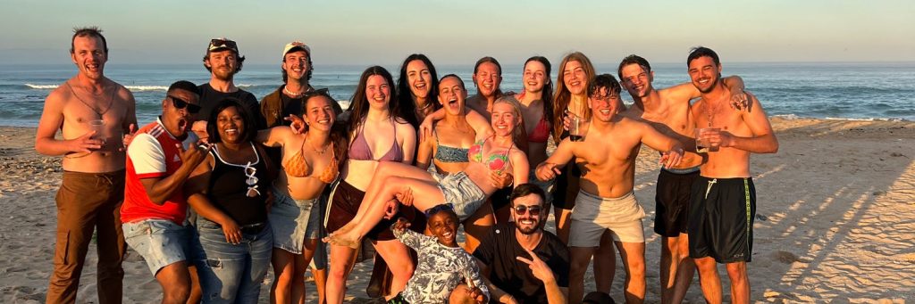 volunteers on beach